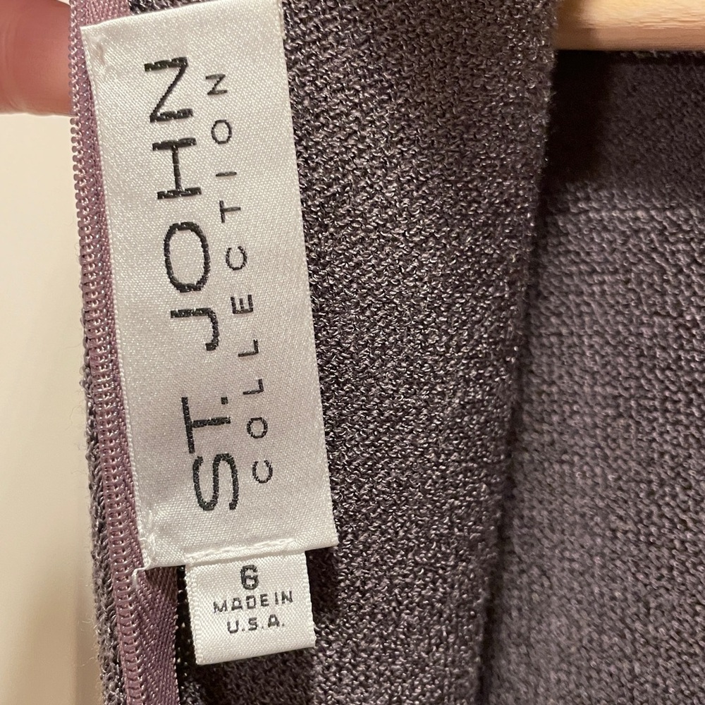 St. John Collection Santana Knit Sleeveless Cowl Neck Bodycon Dress - Picture 9 of 11